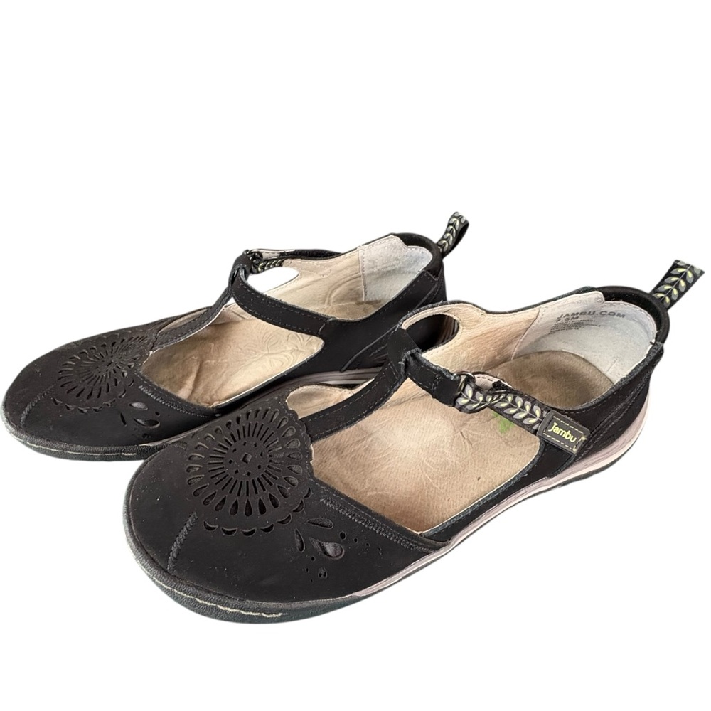 Jambu Women's Size 7.5M Shoes Leather All Terra Black Foam Sunkist
